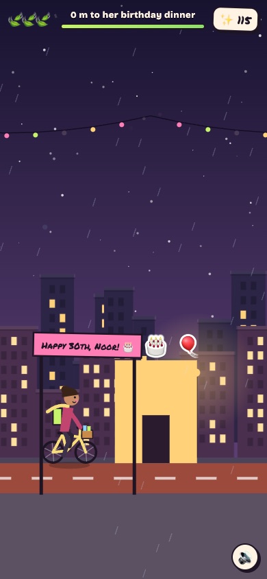 Example game screen: it ends at the big moment