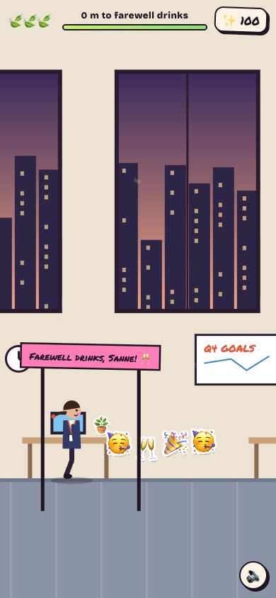 Example game screen: it ends at the big moment